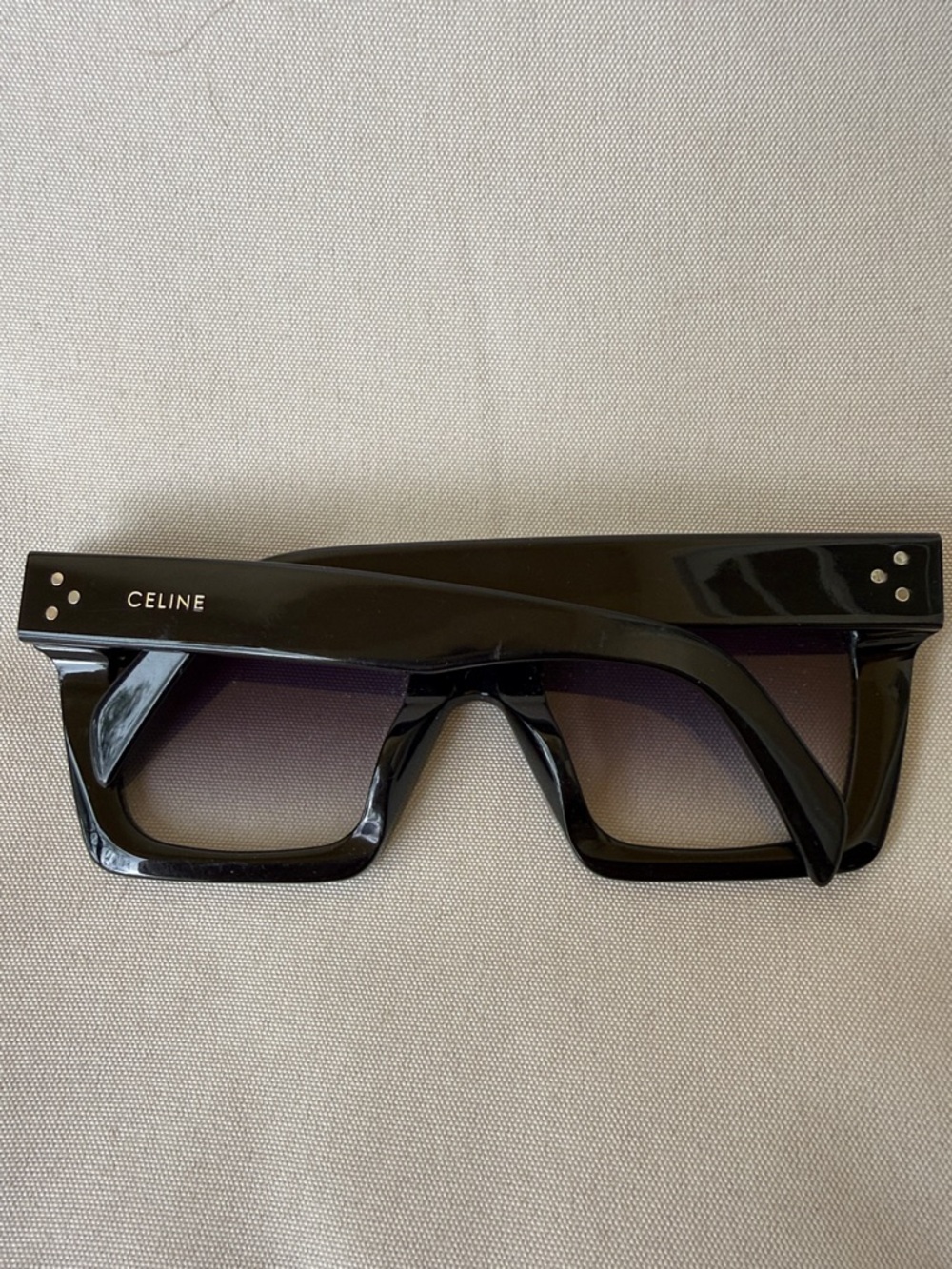 Celine Black Oversized Square Acetate Sunglasses 🕶️ with Gradient Lenses Italy - Picture 16 of 16